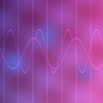 Abstract editorial illustration of AI-generated sound waves flowing into a streaming platform dashboard.