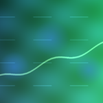 Abstract editorial illustration of enterprise AI agents, workflow nodes and a rising funding chart.