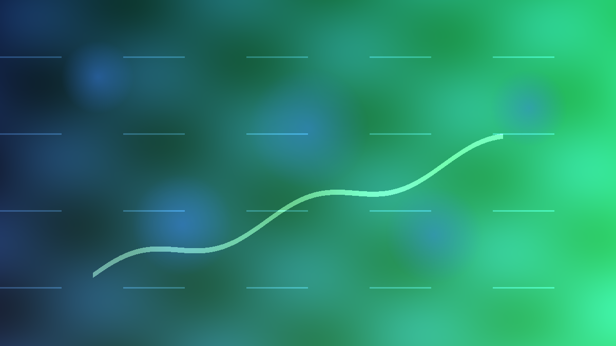 Abstract editorial illustration of enterprise AI agents, workflow nodes and a rising funding chart.