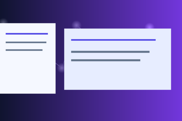 Original abstract illustration of legal AI document review screens connected to an assistant workspace